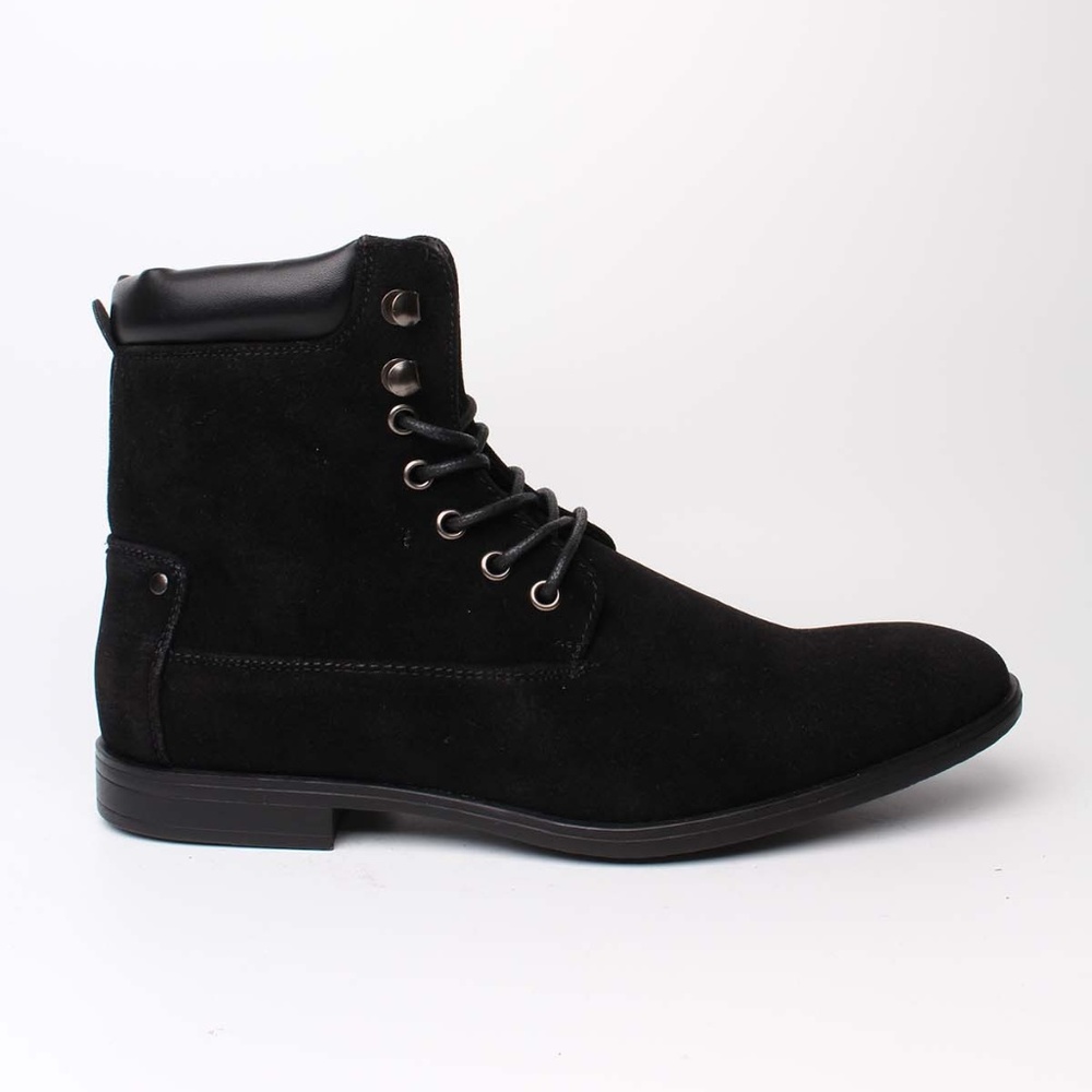 NEW Men's Black Suede Lace Up Boots